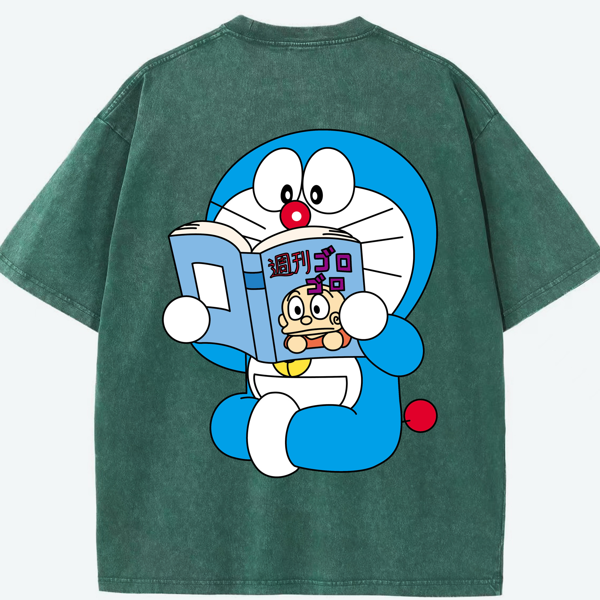 （画像用） ドラえもん Doraemon 綿100% ヴィンテージ風 半袖Tシャツ（背面プリント）